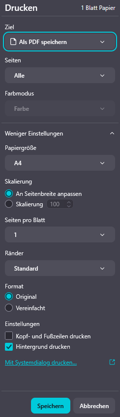 Firefox Print Dialog