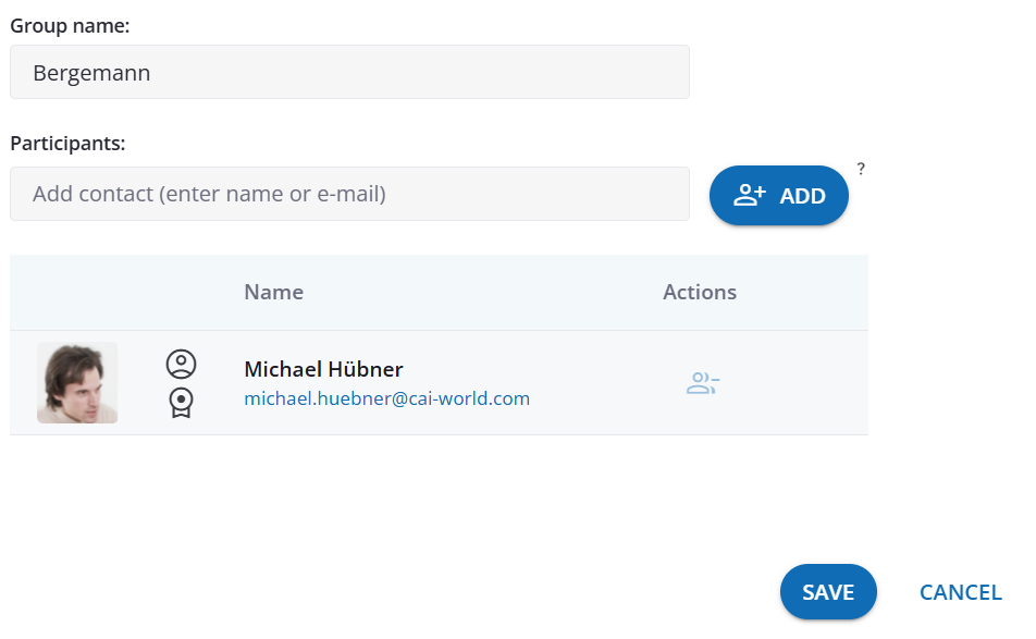 Figure: Creating a new group
