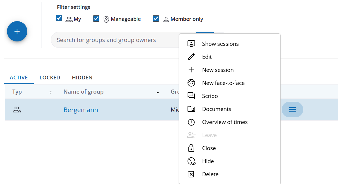 Figure: States and functions for groups