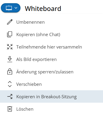 Menüoption zum Kopieren von Tools