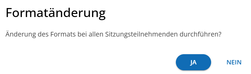Dialog der Formatänderung