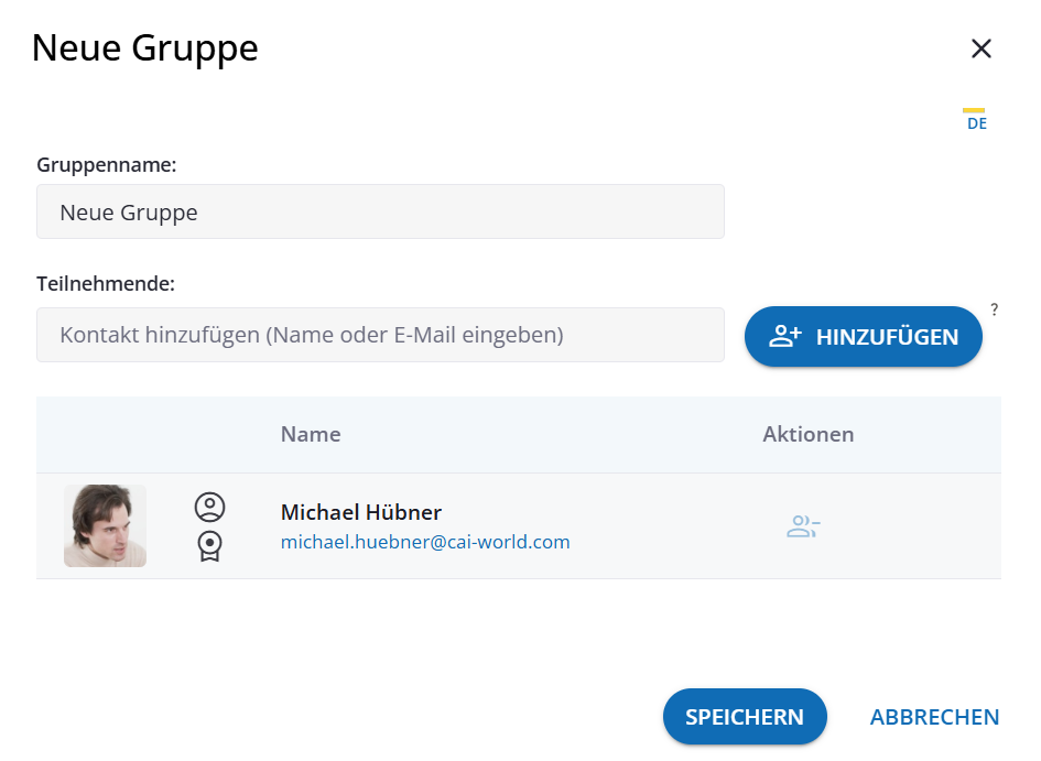 Abbildung: Neue Gruppe anlegen