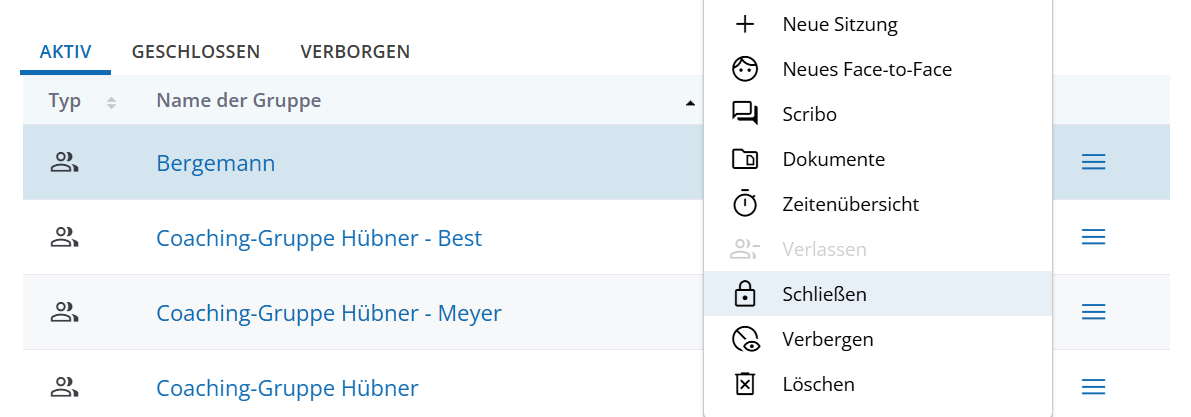 Abbildung: Zustände und Funktionen für Gruppen