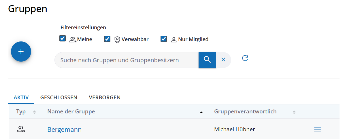 Abbildung: Meine Gruppen