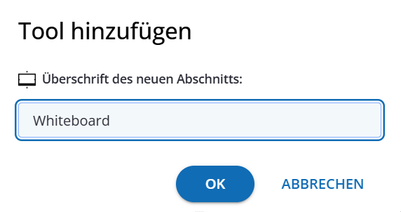 Tool-Überschrift vergeben