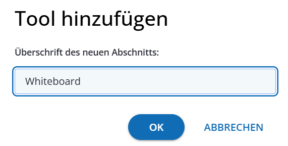 Tool-Überschrift vergeben